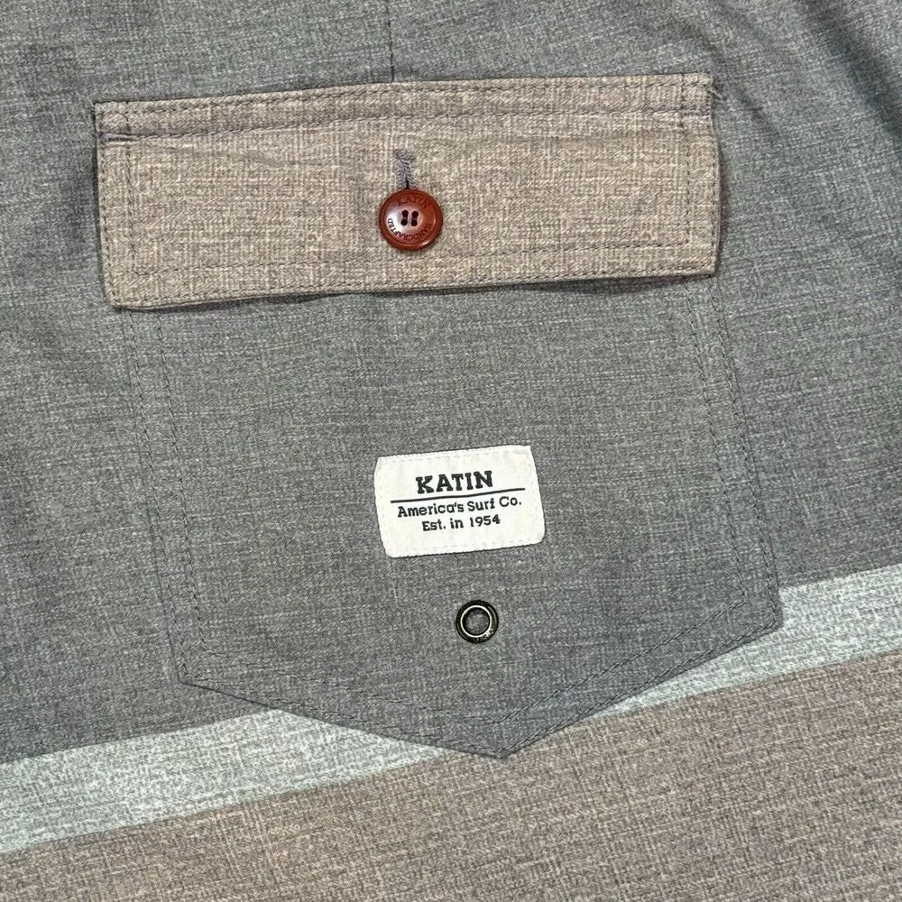 KATIN Surf Board Shorts Swim‎ Trunks Mens Size 36 Gray Cotton Blend EUC